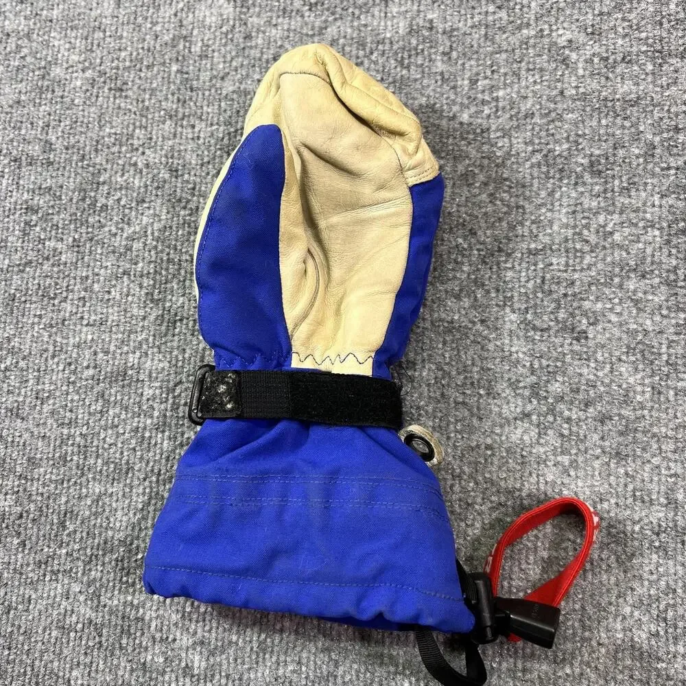 Hestra Mitten Left Hand sz 6 Blue Leather Palm Insulated Ski Snow Winter Single